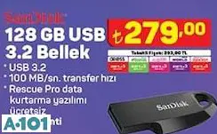SANDİSK 128 GB USB 3.2 BELLEK SANDİSK 128 GB USB 3.2 BELLEK